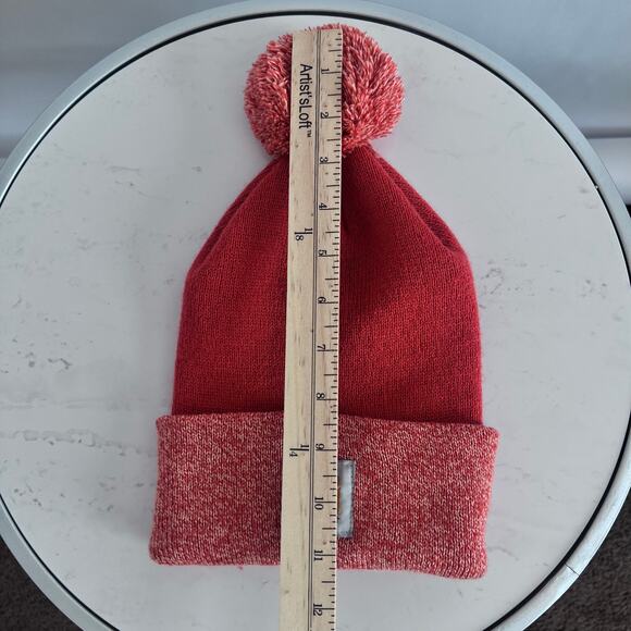 CARHARTT WOMENS LOOKOUT HAT BEANIE POM POM TWO TONE ORANGE ONE SIZE - Picture 8 of 9